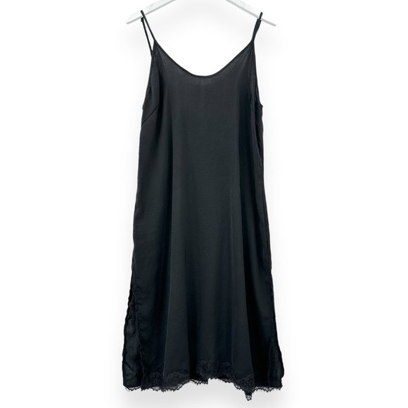 Urban Outfitters Dresses & Skirts - Out From Under Black Lace Trimmed Adjustable Strap Slip Midi Dress sz L